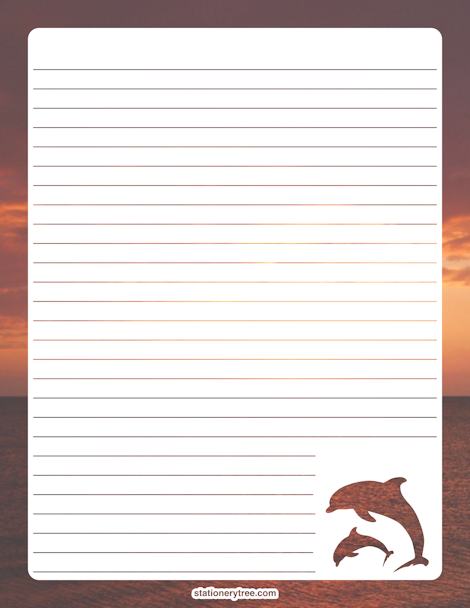 Printable Dolphin Stationery