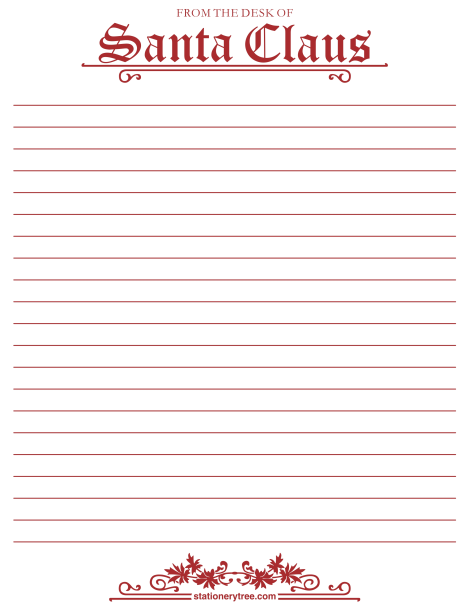 Printable From the Desk of Santa Claus Stationery