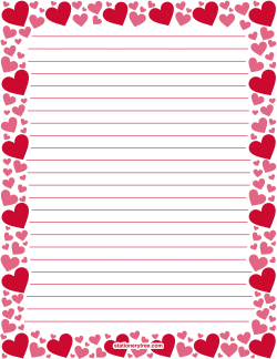 Red and Pink Heart Stationery