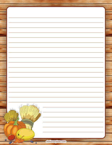 Printable Thanksgiving Stationery