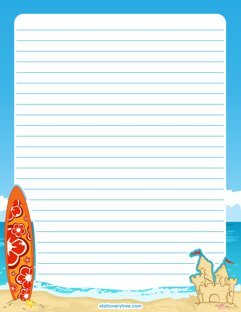 beach stationery preview