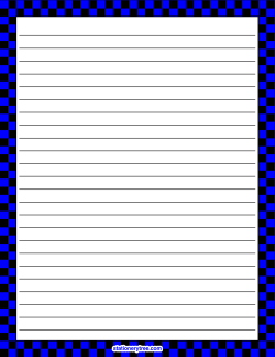 Blue and Black Checkered Stationery