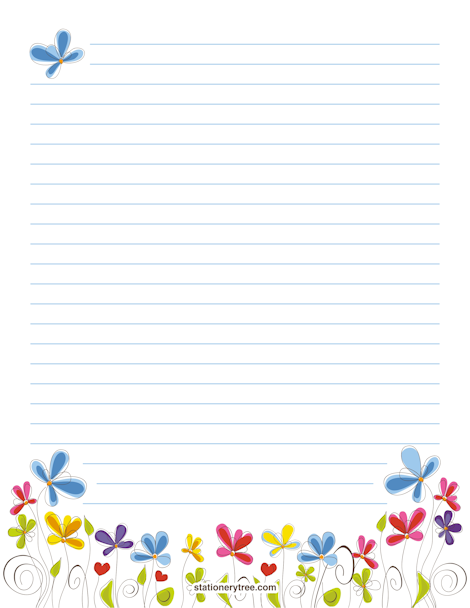 Free Printable Floral Stationery - Paper Trail Design