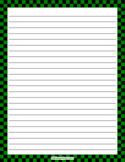 Green and Black Checkered Stationery