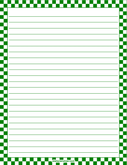 Green and White Checkered Stationery