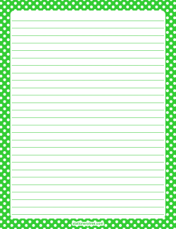 Lime Green and White Polka Dot Stationery