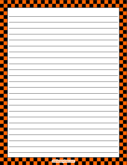 Orange and Black Checkered Stationery