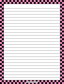 Pink and Black Checkered Stationery