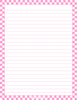 Pink and White Checkered Stationery