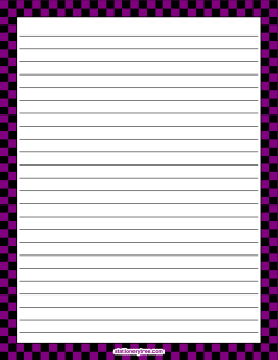Purple and Black Checkered Stationery