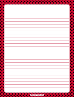 Red and Black Polka Dot Stationery