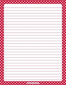 Red and White Polka Dot Stationery