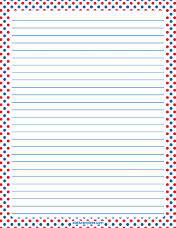 Red, White, and Blue Polka Dot Stationery