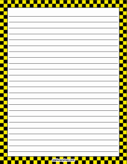 Yellow and Black Checkered Stationery