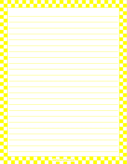 Yellow and White Checkered Stationery