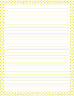 Yellow and White Polka Dot Stationery